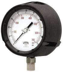 Winters - 4-1/2" Dial, 1/2 Thread, 0-3,000 Scale Range, Pressure Gauge - Lower Connection Mount, Accurate to 0.5% of Scale - Best Tool & Supply