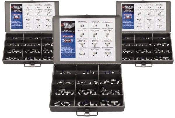 Value Collection - 36 Piece, Push to Connect Fitting Kit - Mixed Universal Threads, 1/2" Tube - Best Tool & Supply