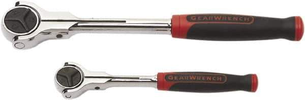 GearWrench - 1/4" & 3/8" Drive Thumbwheel Ratchet Set - Full Polish Chrome Finish, Various Lengths, 72 Gear Teeth, Cushion Grip Handle, Rotator Head - Best Tool & Supply