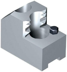 Schunk - 165 to 209.95mm Chuck Diam Compatibility, Steel 1.5mm x 60° Serrated Hard Lathe Top Jaws - 14mm Groove Width, 35mm Wide x 2-5/64" High - Best Tool & Supply