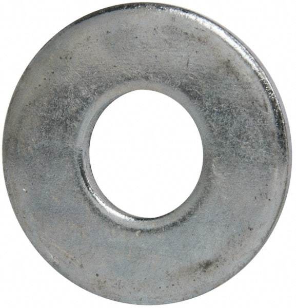 Value Collection - 1" Screw, Grade 2 Steel USS Flat Washer - 1.055" ID x 2.53" OD, 0.192" Thick, Zinc-Plated Finish - Best Tool & Supply