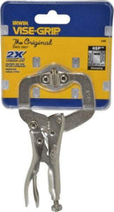 Irwin - 4" OAL C-Clamp Locking Pliers - 1-1/4" Jaw Depth, 1-5/8" Jaw Opening - Best Tool & Supply