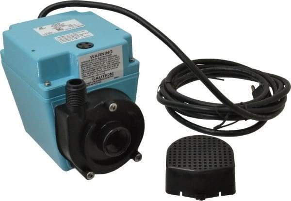 Little Giant Pumps - 670 GPH, 1/15 HP, 8.8 psi, Aluminum Miniature Submersible Pump - 3/4 Inch Inlet, 1/2 Inch MNPT Outlet, 10 Ft. Long Power Cord, 2.5 Amp - Best Tool & Supply