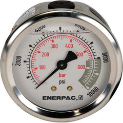 Enerpac - Hydraulic Pressure Gages & Adapters Type: Glycerine Filled Pressure Rating: 10000 - Best Tool & Supply