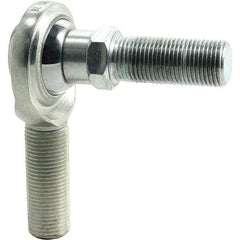 Tritan - 1/4" ID, 2,225 Lb Max Static Cap, Male Spherical Rod End - 1/4-28 RH, 3/8" Shank Diam, 1" Shank Length, Zinc Plated Carbon Steel with PTFE Lined Chrome Steel Raceway - Best Tool & Supply