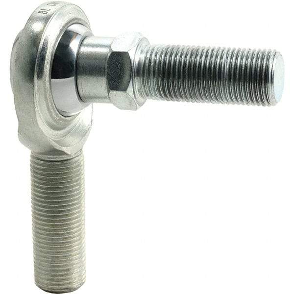 Tritan - 3/8" ID, 5,100 Lb Max Static Cap, Male Spherical Rod End - 3/8-24 RH, 1/2" Shank Diam, 1-1/4" Shank Length, Zinc Plated Carbon Steel with PTFE Lined Chrome Steel Raceway - Best Tool & Supply