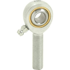 Tritan - 1" ID, 5-1/2" Max OD, 40,000 Lb Max Static Cap, Male Spherical Rod End - 1-1/4 - 12 RH, 1-3/8" Shank Diam, 2-1/8" Shank Length, Zinc Plated Carbon Steel with Sintered Oil Impregnated Bronze Raceway - Best Tool & Supply