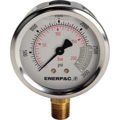 Enerpac - Hydraulic Pressure Gages & Adapters Type: Glycerine Filled Pressure Rating: 3000 - Best Tool & Supply