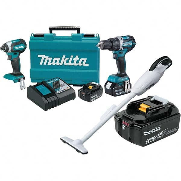 Makita - Cordless Tool Combination Kits Voltage: 18 Tools: 1/2" Hammer Drill; 1/4" Impact Driver - Best Tool & Supply