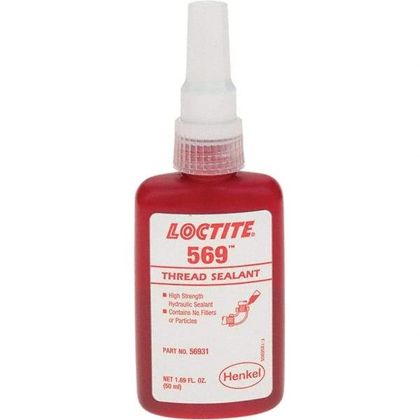 Loctite - 50 mL Bottle, Red Low Strength Threadlocker - Series 569 - Best Tool & Supply