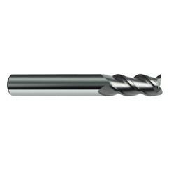 1/4" Dia. - 2-1/2" OAL - 45° Helix Bright Carbide End Mill - 3 FL - Best Tool & Supply