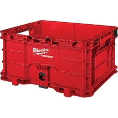 1 Compartment Crate 18.6094″ Wide x 15-13/32″ Deep x 9-29/32″ High, 50 Lb Capacity, Solid Casters, Plastic, Red