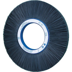 PFERD - Wheel Brushes; Outside Diameter (Inch): 14 ; Wire Type: Crimped; Round ; Fill Material: Nylon; Silicon Carbide ; Trim Length (Inch): 3-1/2 ; Filament Wire Diameter Range: 0.0200-0.0299 ; Maximum RPM: 1800.000 - Exact Industrial Supply