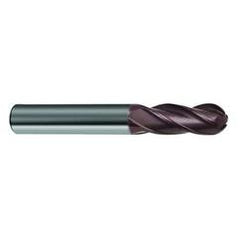 3/16" Dia. - 2" OAL - 4 FL Variable Helix Nano-A Carbide Ball Nose End Mill - Best Tool & Supply