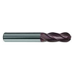 1/2" Dia. - 3-1/2" OAL - 4 FL Variable Helix Nano-A Carbide Ball Nose End Mill - Best Tool & Supply