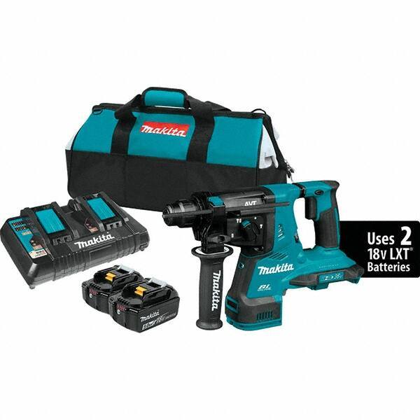 Makita - 36 Volt 1-1/8" SDS Plus Chuck Cordless Rotary Hammer - 5000 BPM, 0 to 980 RPM, Reversible - Best Tool & Supply