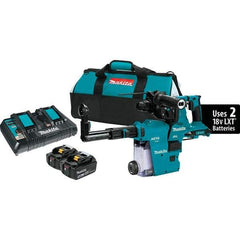 Makita - 36 Volt 1-1/8" SDS Plus Chuck Cordless Rotary Hammer - 5000 BPM, 0 to 980 RPM, Reversible - Best Tool & Supply