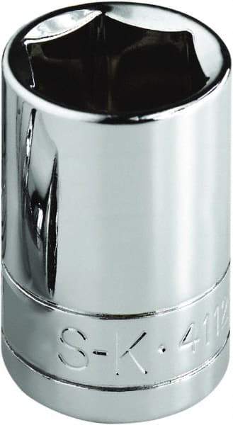 SK - 15/16", 1/2" Drive, Standard Hand Socket - 6 Points, Steel, Chrome Finish - Best Tool & Supply