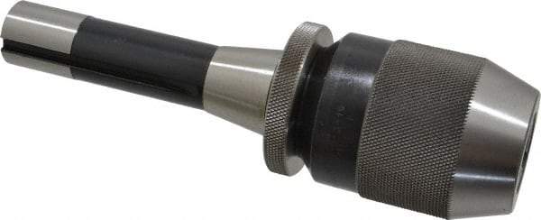 Albrecht - R8, 1/8 to 5/8" Capacity, Steel Integral Shank Drill Chuck - Keyless, Taper Shank, 2-1/4" Sleeve Diam, 3-7/16" Open Length - Exact Industrial Supply