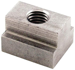 Jergens - 1/2-13 Tapped Through T Slot Nut - 5/8" Slot Width, 1 x 3/8" Base Width x Height, 1-1/4 x 3/4" Overall Length x Height - Best Tool & Supply