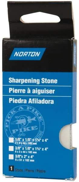 Norton - 4" Long x 2" Wide x 3/8" Thick, Novaculite Sharpening Stone - Rectangle, Ultra Fine Grade - Best Tool & Supply