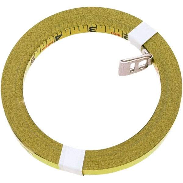 Lufkin - 50' x 3/8", 1/8 Inch/Foot Graduation, Tape Measure Replacement Blade - Metal, Uncoated, Yellow - Best Tool & Supply