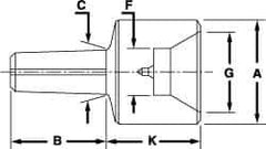 Riten - 4MT Taper, 5/8 to 1-3/8" Point Diam, Hardened Tool Steel Lathe Female Point - 1-7/32" OAL - Best Tool & Supply