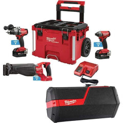 Milwaukee Tool - 18 Volt Cordless Tool Combination Kit - Includes 1/2" Brushless Hammer Drill/Driver, Compact Reciprocating Saw & 1/4" Hex Impact Driver, Lithium-Ion Battery Included - Best Tool & Supply