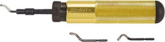 Shaviv - 5 Piece High Speed Steel Blade Hand Deburring Tool Set - E Blade Holder, E100, E200, E300 Blades, For Hole Edge, Straight Edge - Best Tool & Supply