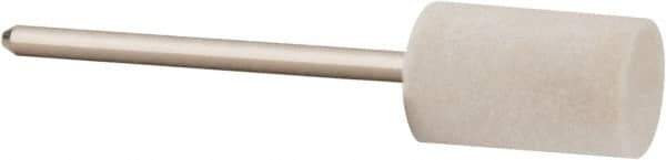 Value Collection - 3/8" Diam, 3/32" Shank Diam, Cylinder Shaped Mounted Bob - Hard Density, 5/8" Head Length, 2" Shank Length, Wool Felt - Best Tool & Supply