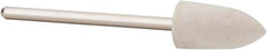 Value Collection - 5/16" Diam, 3/32" Shank Diam, Flame Shaped Mounted Bob - Hard Density, 5/8" Head Length, 2" Shank Length, Wool Felt - Best Tool & Supply