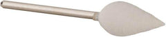 Value Collection - 3/8" Diam, 3/32" Shank Diam, Flame Shaped Mounted Bob - Hard Density, 3/4" Head Length, 2" Shank Length, Wool Felt - Best Tool & Supply