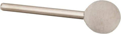 Value Collection - 1/2" Diam, 1/8" Shank Diam, Ball Shaped Mounted Bob - Rock Hard Density, 1/2" Head Length, 2" Shank Length, Wool Felt - Best Tool & Supply