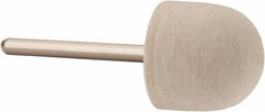 Value Collection - 3/4" Diam, 1/8" Shank Diam, Oval Shaped Mounted Bob - Hard Density, 3/4" Head Length, 2" Shank Length, Wool Felt - Best Tool & Supply