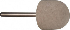 Value Collection - 3/4" Diam, 1/8" Shank Diam, Oval Shaped Mounted Bob - Rock Hard Density, 3/4" Head Length, 2" Shank Length, Wool Felt - Best Tool & Supply