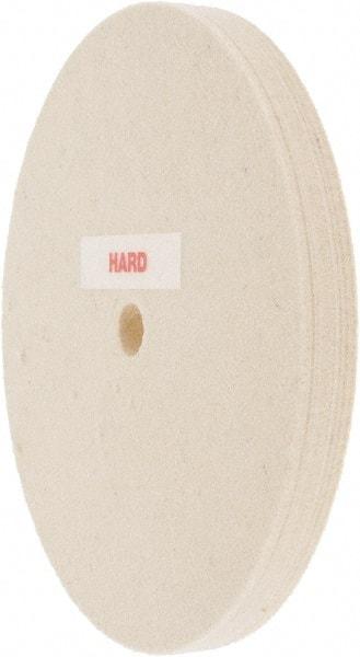 Value Collection - 6" Diam x 1/2" Thick Unmounted Buffing Wheel - 1 Ply, Polishing Wheel, 1/2" Arbor Hole, Hard Density - Best Tool & Supply