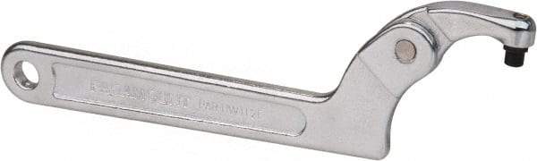 Paramount - 1-1/4" to 3" Capacity, Adjustable Pin Spanner Wrench - 8-1/8" OAL, 7/32" Hook Pin Height - Best Tool & Supply