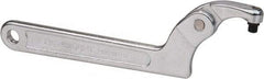 Paramount - 1-1/4" to 3" Capacity, Adjustable Pin Spanner Wrench - 8-1/8" OAL, 7/32" Hook Pin Height - Best Tool & Supply