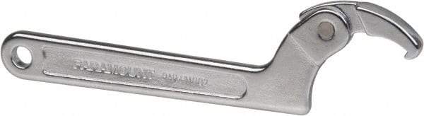 Paramount - 1-1/4" to 3" Capacity, Adjustable Pin Spanner Wrench - 8-1/8" OAL, 5/32" Hook Pin Height - Best Tool & Supply