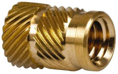 E-Z LOK - 5/16" Drill, 1/4 20 UNC, 0.341" Diam, Brass Headed Heat Installed Threaded Insert - 0.315" Hole, 0.341" OAL x 0.053" High, 3/8" Head Diam - Best Tool & Supply