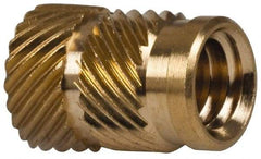 E-Z LOK - 5/16" Drill, 1/4 20 UNC, 0.341" Diam, Brass Unheaded Heat Installed Threaded Insert - 0.315" Hole, 1/2" OAL - Best Tool & Supply