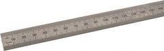 SPI - 48" Long, 0.5, 1mm Graduation, Flexible Steel Rule - Metric Graduation Style, 3/4" Wide, Silver, Satin Chrome Finish - Best Tool & Supply