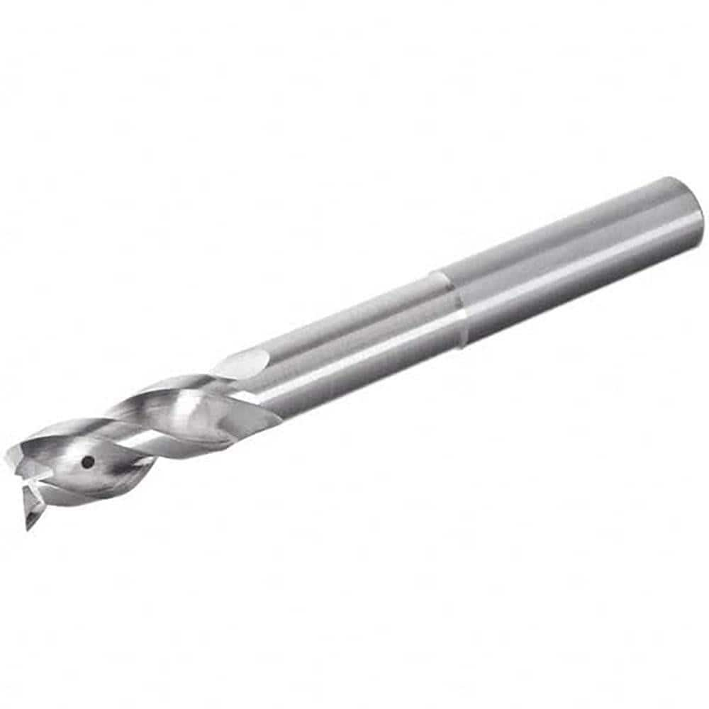 Corner Radius End Mill: 0.1575″ Dia, 0.3937″ LOC, 0.0079″ Radius, 3 Flutes, Solid Carbide Variable ° Helix, Bright/Uncoated, Corner Radius End