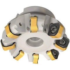 Iscar - 109.7mm Cut Diam, 32mm Arbor Hole, 6mm Max Depth of Cut, 65° Indexable Chamfer & Angle Face Mill - 8 Inserts, OXMT 0507\xB6RXMT 1607\xB6S865 SNMU 1305 Insert, Right Hand Cut, 8 Flutes, Through Coolant, Series Helido - Best Tool & Supply