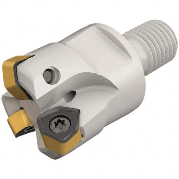 Iscar - 25mm Cut Diam, 0.031" Max Depth, M12 Modular Connection Indexable High-Feed End Mill - Screw Holding Method, H600 WXCU 04 Insert, FF EWX-M-04 Toolholder, Through Coolant - Best Tool & Supply