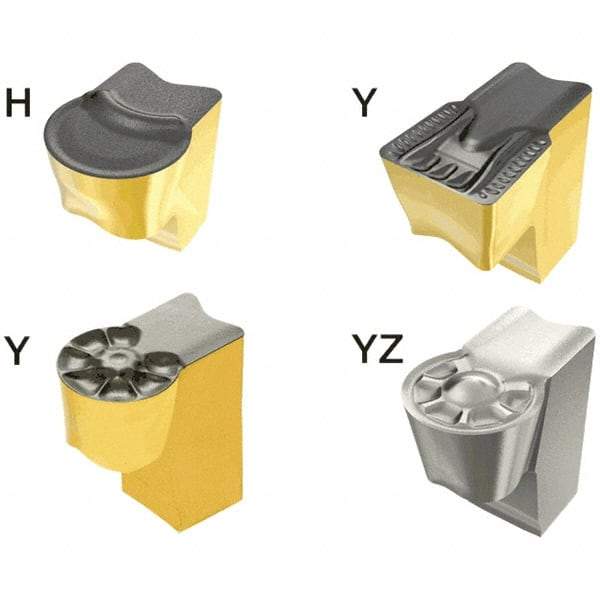 Iscar - 1050TAGB Y Grade IC808, 10mm Cutting Width Carbide Grooving Insert - 5mm Max Depth of Cut, Neutral, 5mm Corner Radius, TiAlN Finish - Best Tool & Supply