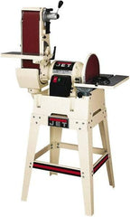 Jet - 48 Inch Long x 6 Inch Wide Belt, 12 Inch Diameter, Horizontal and Vertical Combination Sanding Machine - 2,500 Ft./min Belt Speed, 1-1/2 HP, Single Phase - Best Tool & Supply