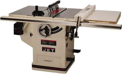 Jet - 10" Blade Diam, 5/8" Arbor Diam, 1 Phase Table Saw - 5 hp, 65" Wide x 36" Deep x 38" High, 230 Volt, 3" Cutting Depth - Best Tool & Supply