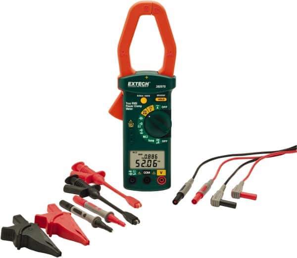 Extech - 4 Piece, Clamp Meter Test Kit - 600 Volt Max, LCD Display - Best Tool & Supply