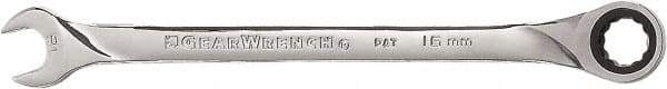 GearWrench - 16mm 12 Point Combination Wrench - 10.24" OAL, Steel, Full Polish Finish - Best Tool & Supply